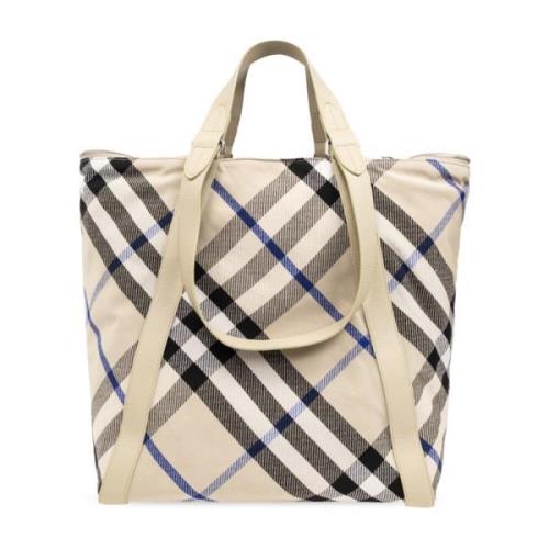 Burberry Rutig shopper väska Multicolor, Dam