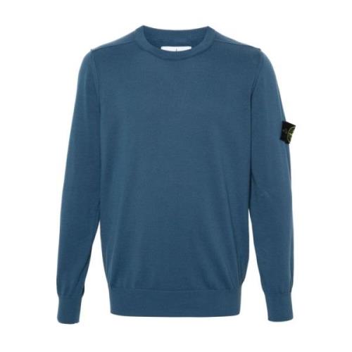 Stone Island Round-neck Knitwear Blue, Herr