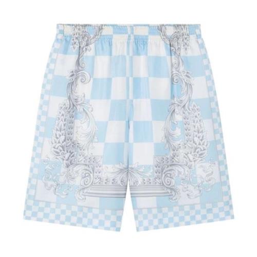 Versace Lyxiga Sidens Strand Shorts Multicolor, Herr