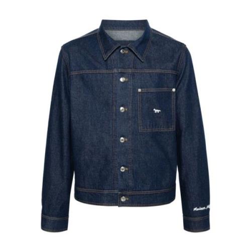 Maison Kitsuné Denim Jackets Blue, Herr