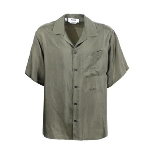 Msgm Short Sleeve Shirts Green, Herr