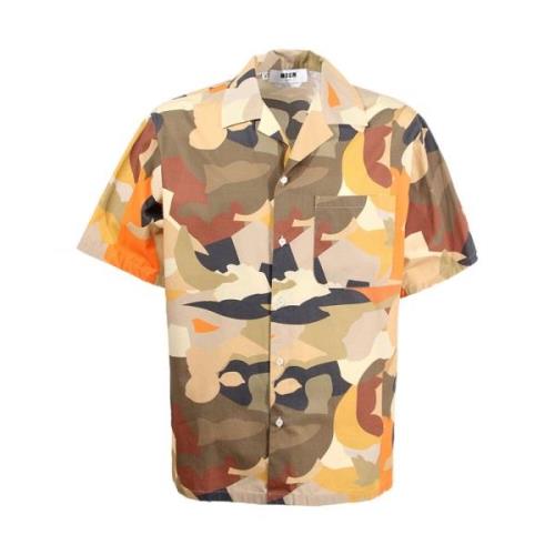 Msgm Short Sleeve Shirts Multicolor, Herr