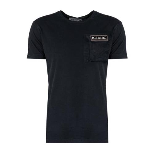 Iceberg Klassisk Rund Hals T-shirt Black, Herr