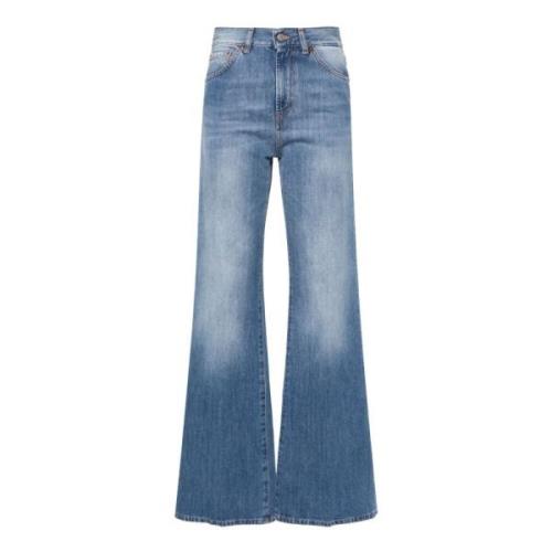 Dondup Wide Jeans Blue, Dam