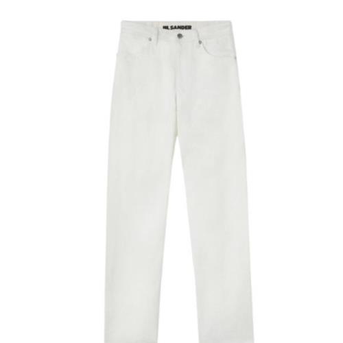 Jil Sander Vit Högtskuren Straight Leg Jeans White, Dam