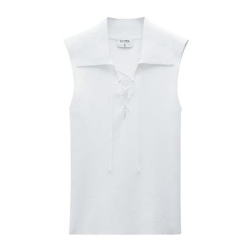 Filippa K Laced Collar Top White, Dam