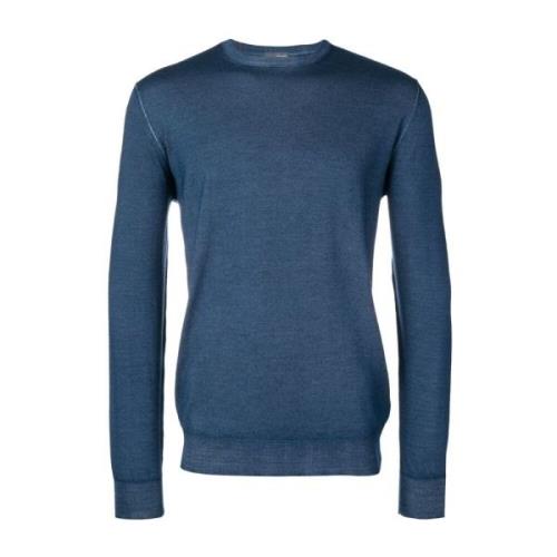 Drumohr Round-neck Knitwear Blue, Herr