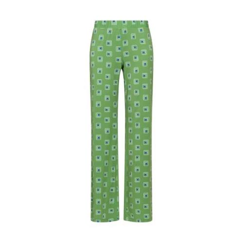 Maliparmi Straight Trousers Green, Dam