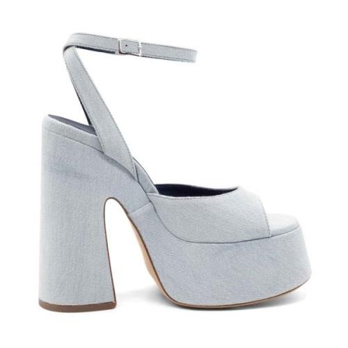 Vic Matié Blåtvättad Denim Sandal Blue, Dam