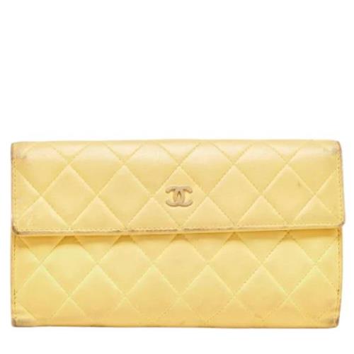 Chanel Vintage Pre-owned Laeder plnbcker Yellow, Dam