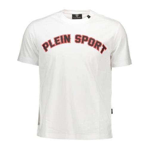 Plein Sport Vit T-shirt med tryck White, Herr