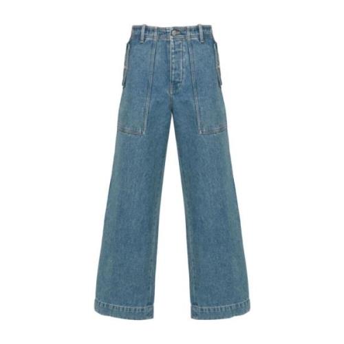 Maison Kitsuné Wide Jeans Blue, Herr