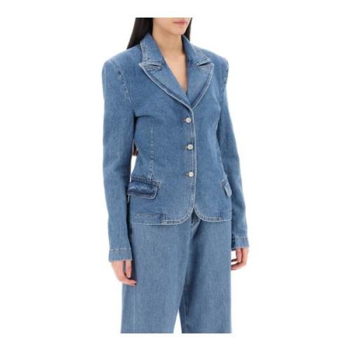 Magda Butrym Denim Jackets Blue, Dam