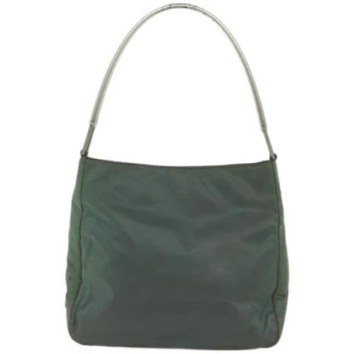 Prada Vintage Pre-owned Tyg totevskor Green, Dam