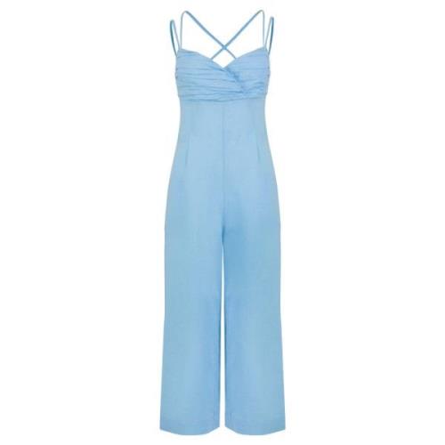 Jaaf Jumpsuit i linblandning i Ljusblå Linen Blend Jumpsuit in Light B...