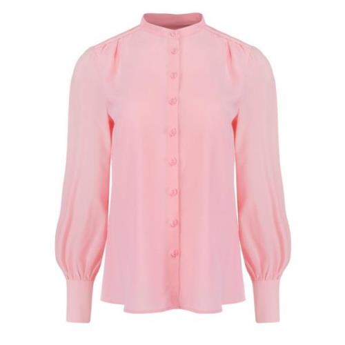 Jaaf Silkeskrepp de chine skjorta i Candy Pink Pink, Dam