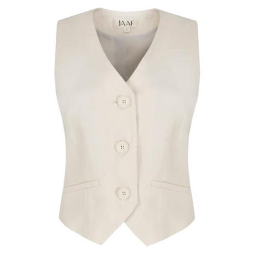 Jaaf Skräddarsydd Vest Top i Sandy Beige Beige, Dam