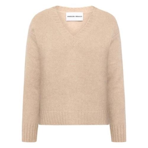 Emerson Renaldi V-neck Knitwear Beige, Dam