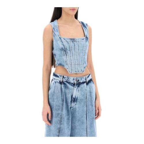 Giuseppe Di Morabito Sleeveless Tops Blue, Dam