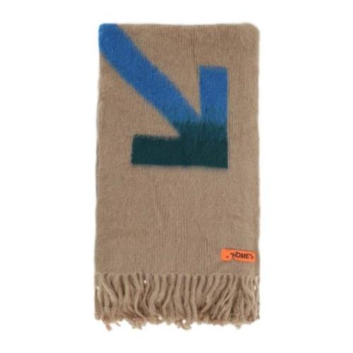 Off White Kontrast Jacquard Mohair Ullfilt Multicolor, Unisex