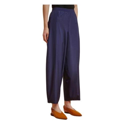 Liviana Conti Cropped Trousers Blue, Dam