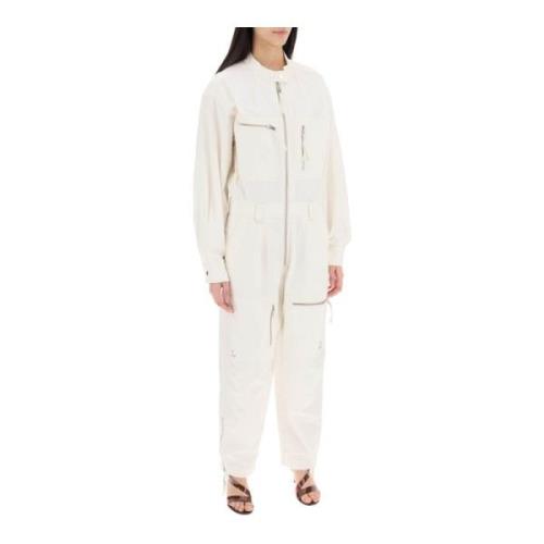 Isabel Marant Étoile Bomull Arbetskläder Jumpsuit med Fickor White, Da...