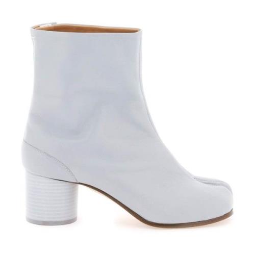 Maison Margiela Tabi Läder Ankelboots med Cylinderklack Gray, Dam