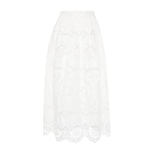 Zimmermann Midi Skirts White, Dam