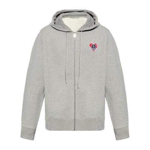 Moncler Huvtröja med logotyp Gray, Herr