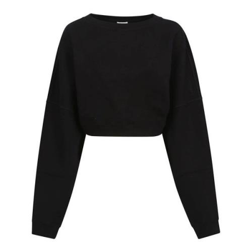 Saint Laurent Svart Cropped Tröja Black, Dam