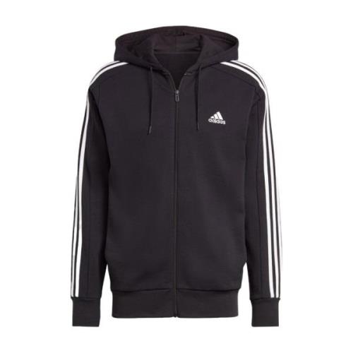 Adidas Svart huvtröja med 3-ränder Black, Herr