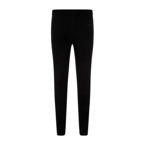 Balenciaga Lyxiga Velvet Leggings för Kvinnor Black, Dam