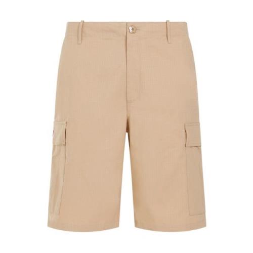 Kenzo Bomull Workwear Shorts Beige, Herr