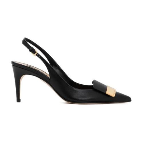 Sergio Rossi Svart SR1 Slingback Klackar Black, Dam