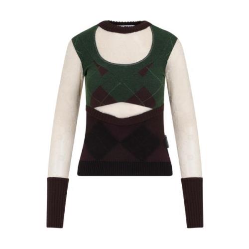 Marine Serre Round-neck Knitwear Multicolor, Dam