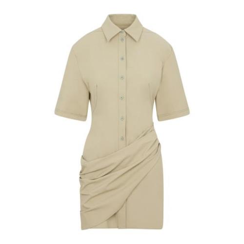 Jacquemus Ljus Khaki Skjortklänning Green, Dam