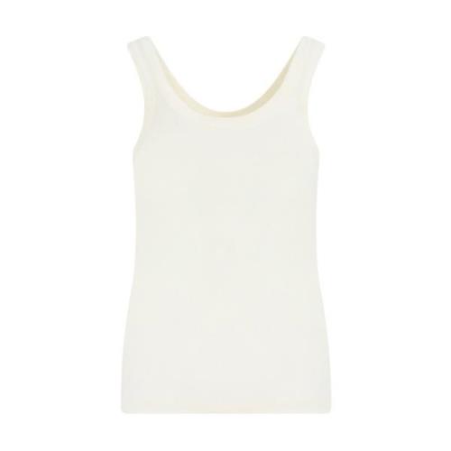 Lemaire Citronglasyr Ribb Tank Top White, Dam