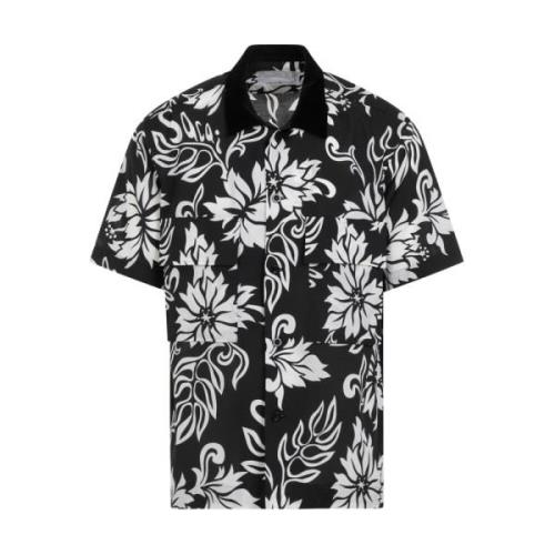 Sacai Blommigt skjorta Black, Herr