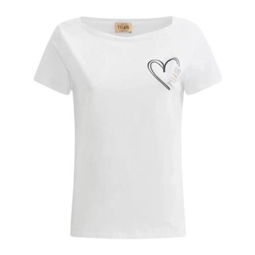 Alviero Martini 1a Classe Hjärtlogo T-shirt White, Dam