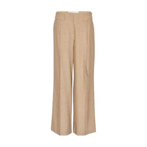 Remain Birger Christensen Wide Trousers Beige, Dam