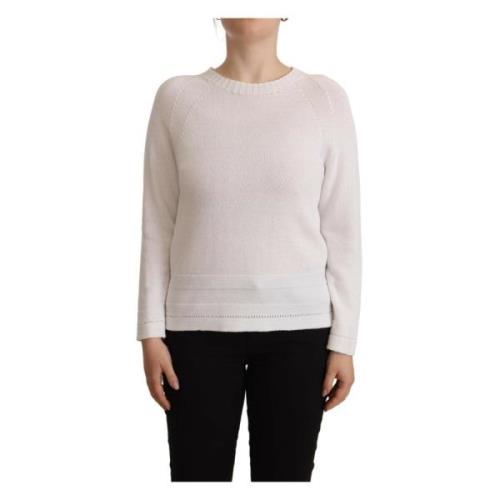 Alpha Studio Round-neck Knitwear White, Dam