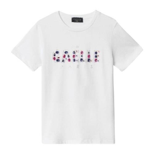 Gaëlle Paris Dam Logo Sten T-shirt White, Dam