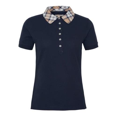 Barbour Malvern Tartan Krage Polo Tröja Blue, Dam