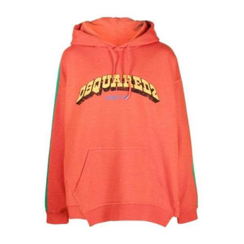 Dsquared2 Röd Hoodie Red, Herr