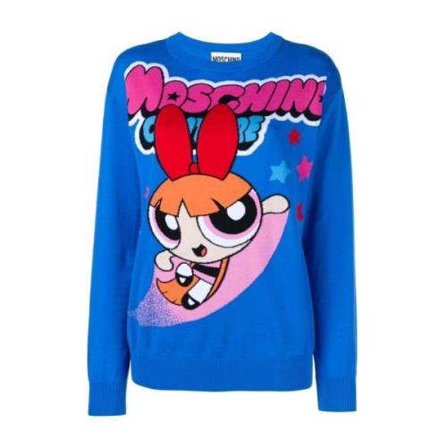 Moschino Round-neck Knitwear Blue, Dam