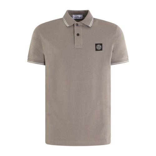 Stone Island Logo Patch Polo Grå Gray, Herr