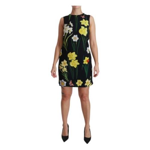 Dolce & Gabbana Blommig Sheath Mini Klänning - Svart Multicolor, Dam