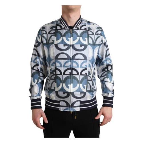 Dolce & Gabbana Silke Logo Print Bomber Jacka Multicolor, Herr