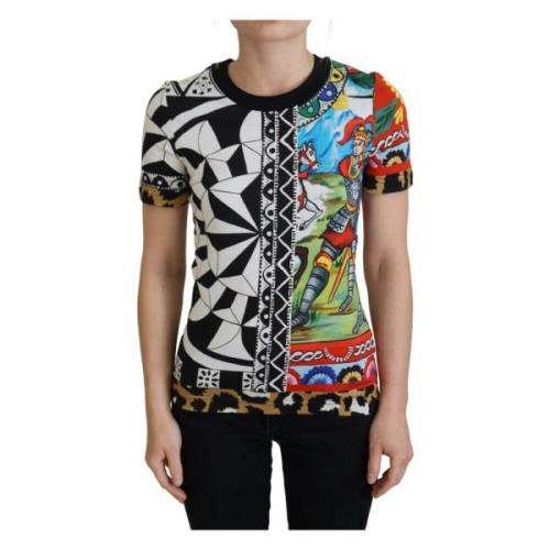 Dolce & Gabbana Lyxig Multifärgad Bomull Casual Tee Multicolor, Dam