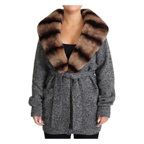 Dolce & Gabbana Faux Fur & Shearling Jackets Gray, Dam